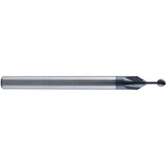 Accupro - 3/16" Diam, 0.174" LOC, 4 Flute Solid Carbide Ball End Mill - nACo Finish, Single End, 2" OAL, 3/16" Shank Diam, Undercutting - Apex Tool & Supply