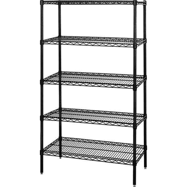 Quantum Storage - 5 Shelf Wire Shelving Add-On Unit - 18" Wide x 60" Deep x 74" High, - Apex Tool & Supply