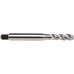 Emuge - M4x0.7 M 4 Flute Bottoming Spiral Flute Tap - High Speed Steel, Bright Finish, 63mm OAL, Right Hand Flute, Right Hand Thread, Series B0513500 - Apex Tool & Supply