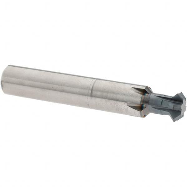 Accupro - 1/2° 1/2" Cut Diam, 0.187" Cut Width, 1/2" Shank, Solid Carbide Double-Angle Cutter - Apex Tool & Supply