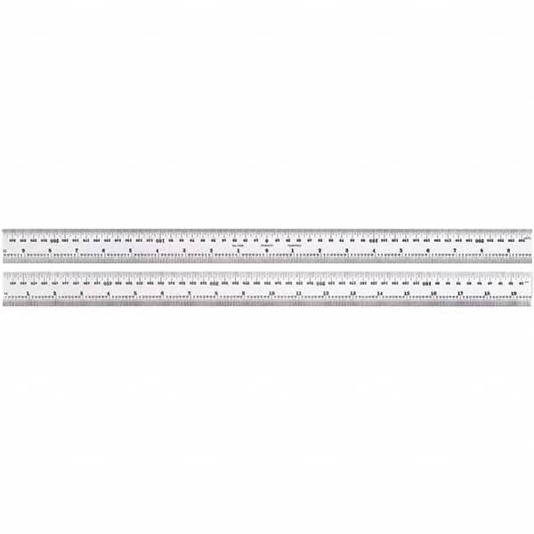 Starrett - Steel Rules Length (Inch): 19-1/2 Graduation Style: Zero-Centered - Apex Tool & Supply