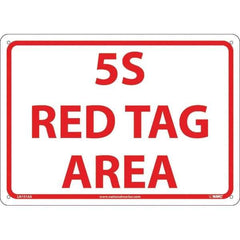 NMC - "5S Red Tag Area", 10" Long x 14" Wide, Aluminum Safety Sign - Rectangular, Use for Workplace/Safety - Apex Tool & Supply