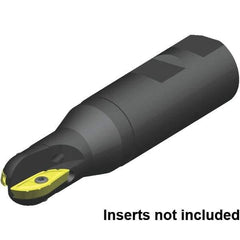 Kennametal - 40mm Cut Diam, 40mm Max Depth of Cut, 40mm Shank Diam, 220mm OAL, Indexable Ball Nose End Mill - 150mm Head Length, Weldon Shank, 5505VX Toolholder, XPNT4040T716RF Insert - Apex Tool & Supply