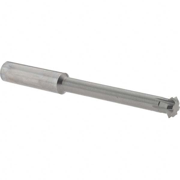 Accupro - 3/8° 3/8" Cut Diam, 1/8" Cut Width, 3/8" Shank, Solid Carbide Double-Angle Cutter - Apex Tool & Supply