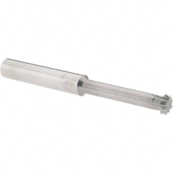 Accupro - 3/8° 3/8" Cut Diam, 1/8" Cut Width, 3/8" Shank, Solid Carbide Double-Angle Cutter - Apex Tool & Supply