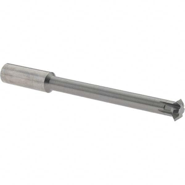 Accupro - 3/8° 3/8" Cut Diam, 1/8" Cut Width, 3/8" Shank, Solid Carbide Double-Angle Cutter - Apex Tool & Supply