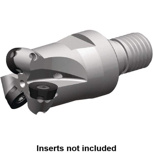 Kennametal - 26.11mm Cutting Diam, 29mm Shank Diam, 1-1/2" Max Depth of Cut, Modular Connection Indexable Copy End Mill - 5 Inserts, RP.. 1204M0.. Insert, 7713 Toolholder, Steel, Through Coolant - Apex Tool & Supply
