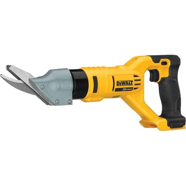DeWALT - 2,500 SPM, 20 Volt, Pistol Grip Handle, Handheld Cordless Shear - 5/8" Cutting Capacity - Apex Tool & Supply