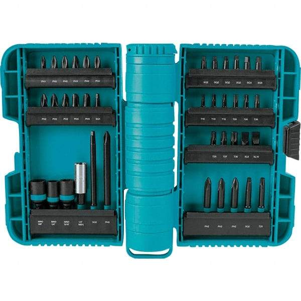 Makita - Power Bit, Insert Bit & Nut Driver Set - 1/4 to 3/8" Hex, #2, 1/4", 3/8" Drive, Phillips, Slotted, Torx, Square Point - Apex Tool & Supply