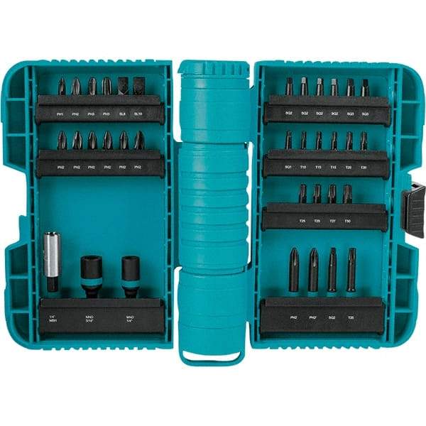 Makita - Power Bit, Insert Bit & Nut Driver Set - 1/4" Hex, #2, 1/4" Drive, Phillips, Slotted, Torx, Square Point - Apex Tool & Supply