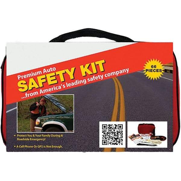 PRO-SAFE - Highway Safety Kits Type: Emergency Roadside Kit Number of Pieces: 66 - Apex Tool & Supply