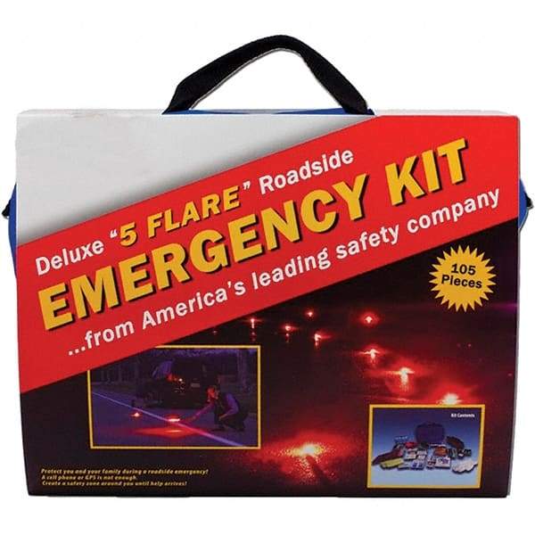 PRO-SAFE - Highway Safety Kits Type: Emergency Roadside Kit Number of Pieces: 105 - Apex Tool & Supply