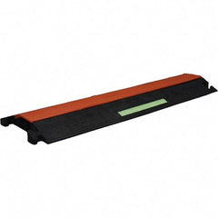 PRO-SAFE - 36" Long x 11-1/4" Wide x 1-3/4" High, Polyurethane Ramp Cable Guard - 12,500 Lb Load Limit - Apex Tool & Supply