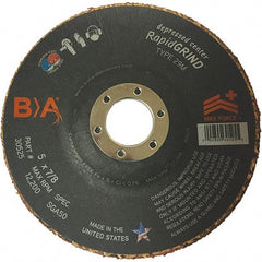 BULLARD - 50 Grit, 5" Wheel Diam, 1/8" Wheel Thickness, 7/8" Arbor Hole, Type 29 Depressed Center Wheel - Coarse Grade, Ceramic, 12,200 Max RPM, Compatible with Angle Grinder - Apex Tool & Supply