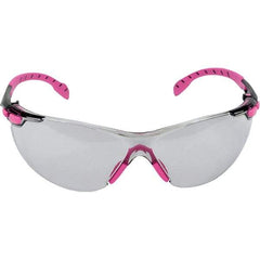 3M - Indoor/Outdoor Gray Lenses, Frameless Safety Glasses - Anti-Fog, Pink, Black Frame, Size Universal, Wrap Around - Apex Tool & Supply