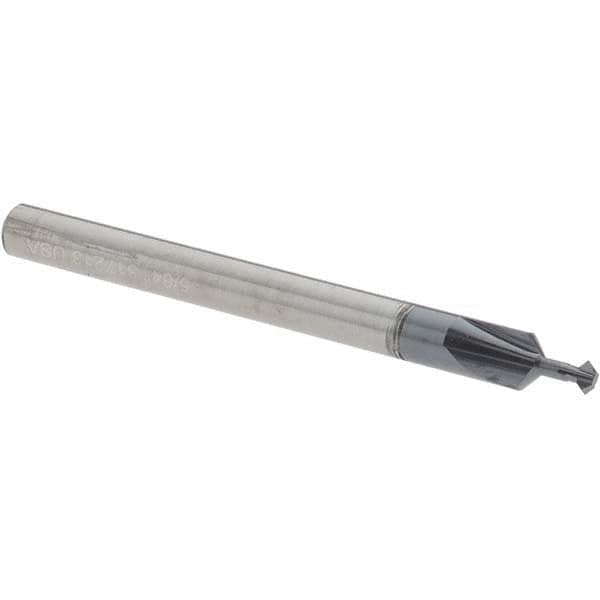 Accupro - 5/64° 5/64" Cut Diam, 0.039" Cut Width, 1/8" Shank, Solid Carbide Double-Angle Cutter - Apex Tool & Supply