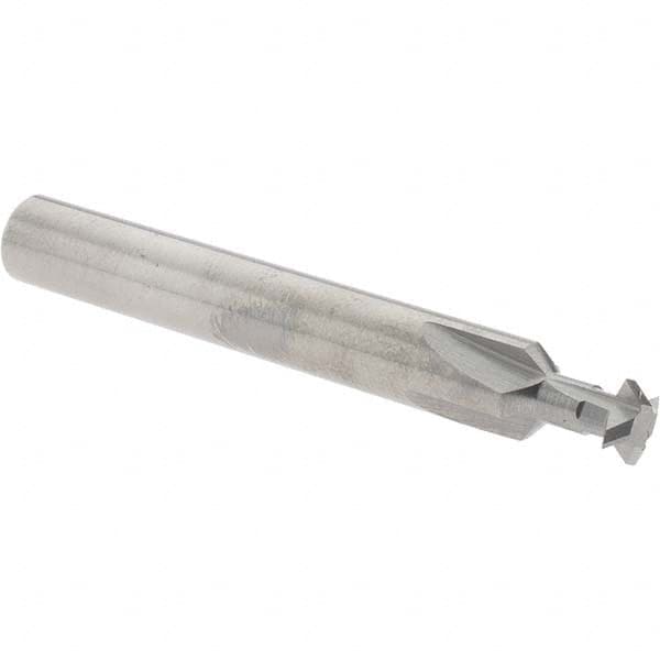 Accupro - 1/4° 1/4" Cut Diam, 0.072" Cut Width, 1/4" Shank, Solid Carbide Double-Angle Cutter - Apex Tool & Supply