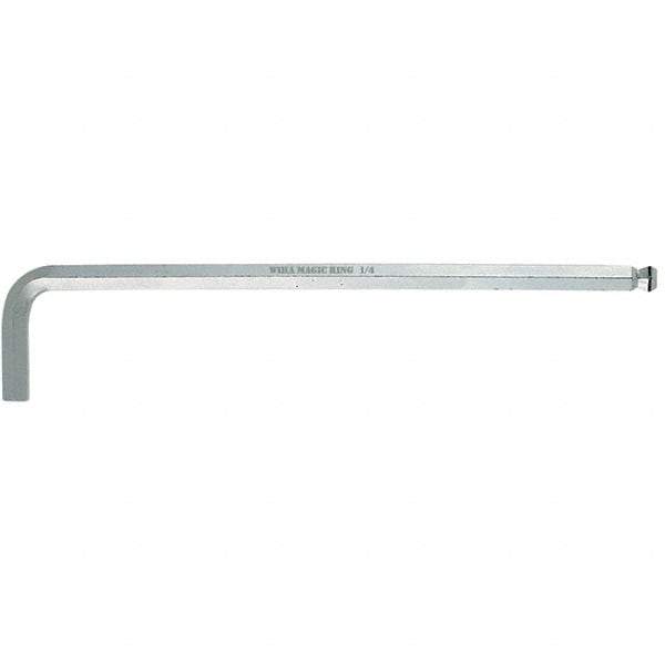 Wiha - 5mm Hex, Long Arm, Ball End Hex Key - 6-1/4" OAL, Chrome Vanadium Molybdenum, Metric System of Measurement - Apex Tool & Supply