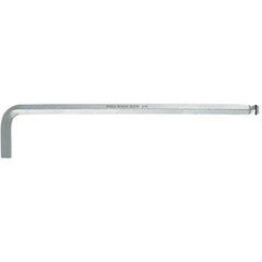Wiha - 5mm Hex, Long Arm, Ball End Hex Key - 6-1/4" OAL, Chrome Vanadium Molybdenum, Metric System of Measurement - Apex Tool & Supply
