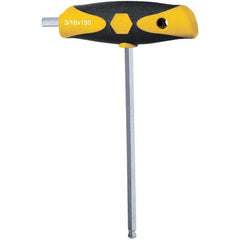 Wiha - 3/16" Hex, T-Handle Cushion Grip, Ball End Hex Key - 6-7/8" OAL, Dual Composite, Inch System of Measurement - Apex Tool & Supply
