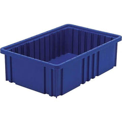 Quantum Storage - 40 Lb Load Capacity Blue Polypropylene Dividable Container - Stacking, 5" Long x 10.9" Wide x 16-1/2" High - Apex Tool & Supply