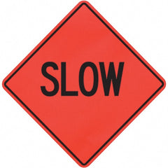 PRO-SAFE - "Slow," 36" Wide x 36" High Vinyl Traffic Control Sign - Apex Tool & Supply