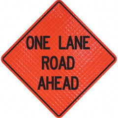 PRO-SAFE - "One Lane Road Ahead," 36" Wide x 36" High Vinyl Traffic Control Sign - Apex Tool & Supply