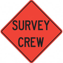 PRO-SAFE - "Survey Crew," 36" Wide x 36" High Vinyl Traffic Control Sign - Apex Tool & Supply