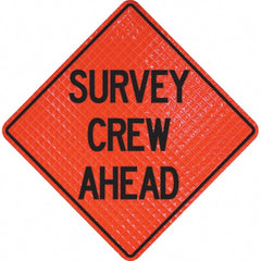 PRO-SAFE - "Survey Crew Ahead," 36" Wide x 36" High Vinyl Traffic Control Sign - Apex Tool & Supply