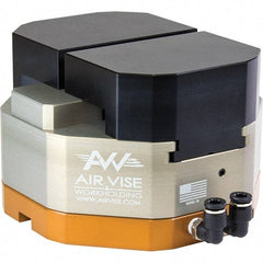 Air Vise Workholding - 4" Jaw Width, 15/16" Throat Depth, Air Precision Self Centering Vise - 200 Max Operating psi - Apex Tool & Supply