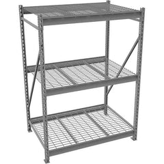 Tennsco - 3 Shelf Starter Wire Deck Open Steel Shelving - 96" Wide x 120" High x 24" Deep, Medium Gray - Apex Tool & Supply
