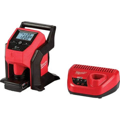 Milwaukee Tool - 12 Volt Automatic Tire Inflator Tool - 120 psi, 26" Hose Length, Tool Only, Auto Shut-Off, Compact, Portable, Anti-Vibration Feet, Weather Resistant, Impact Resistant - Apex Tool & Supply