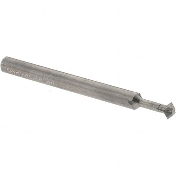 Accupro - 1/8° 1/8" Cut Diam, 0.062" Cut Width, 1/8" Shank, Solid Carbide Double-Angle Cutter - Apex Tool & Supply