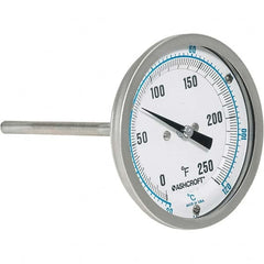 Ashcroft - 6" Stem, 0 to 250° F Bi-Metal Thermometer - Apex Tool & Supply