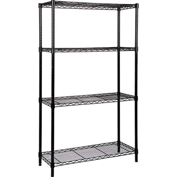 Quantum Storage - 4 Shelf Wire Shelving - Starter Unit - 24" Wide x 48" Deep x 86" High, - Apex Tool & Supply