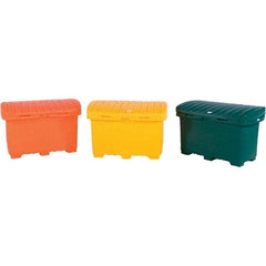 UltraTech - 15 Cu Ft, 350 Lb Load Capacity Safety Orange Polyethylene Tote Container - 48" Long x 31" Wide x 41.8" High, Lid Included - Apex Tool & Supply