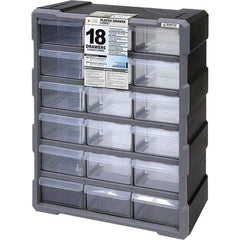 Quantum Storage - 18 Drawer, Small Parts Drawer Cabinet System - 18-3/4" Deep x 6-1/4" Wide x 15" High - Apex Tool & Supply