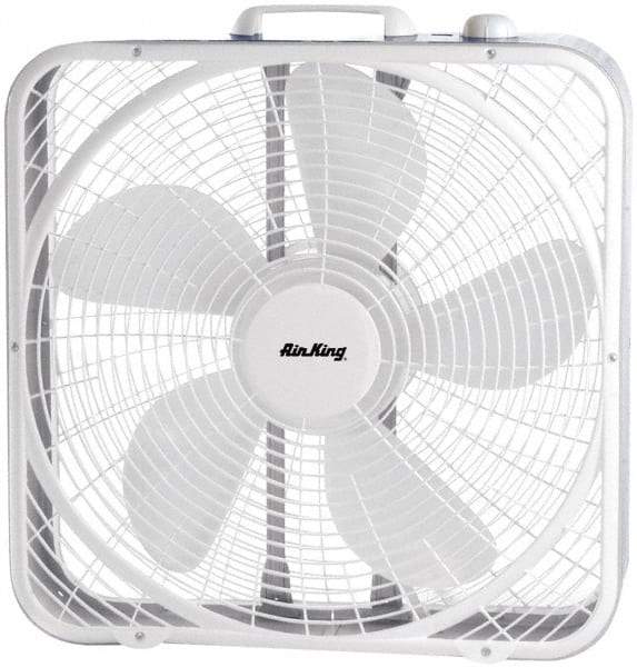 Air King - 20" Blade, 1/25 hp, 2,220/1,920/1,530 CFM, Fixed Box Fan - 1 Amp Rating, 110 Volts, 3 Speed, 955 RPM - Apex Tool & Supply