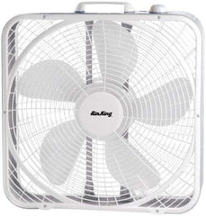 Air King - 20" Blade, 1/25 hp, 2,220/1,920/1,530 CFM, Fixed Box Fan - 1 Amp Rating, 110 Volts, 3 Speed, 955 RPM - Apex Tool & Supply