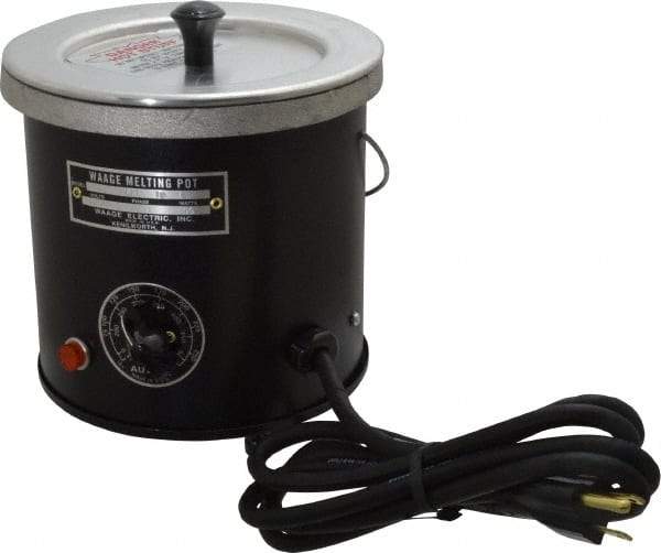 WAAGE - 1 Qt, 3-1/2" Deep, 150 to 450°F, Dip Coat Pot - 5" ID, 115 Volts, 600 Watts - Apex Tool & Supply