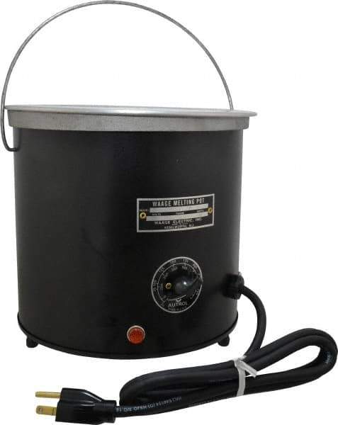 WAAGE - 1 Gal, 5-1/2" Deep, 150 to 450°F, Dip Coat Pot - 8" ID, 115 Volts, 1000 Watts - Apex Tool & Supply