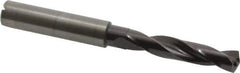 Guhring - 8.1mm 140° Spiral Flute Solid Carbide Screw Machine Drill Bit - FIREX Finish, Right Hand Cut, 47mm Flute Length, 89mm OAL, SU Point, Straight Shank, Through Coolant - Apex Tool & Supply