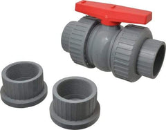 Simtech - 3" Pipe, Full Port, CPVC True Union Design Ball Valve - Inline - Two Way Flow, FNPT x FNPT Ends, Tee Handle, 150 WOG - Apex Tool & Supply