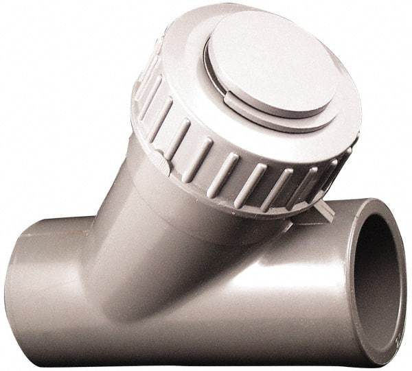 Simtech - 2" Pipe, Socket Ends, PVC Y-Strainer - 90 psi Pressure Rating - Apex Tool & Supply