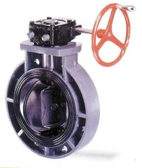 Simtech - 8" Pipe, Wafer Butterfly Valve - Gear Handle, PVC Body, EPDM Seat, 150 WOG, Polypropylene Disc, Stainless Steel Stem - Apex Tool & Supply