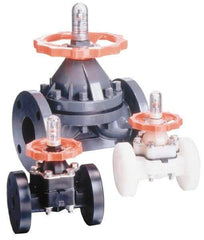 Simtech - 1-1/2" Pipe, 150 Max psi, Diaphragm Valve - Flanged End Connection, PVC, Viton Seal - Apex Tool & Supply