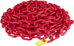 PRO-SAFE - 50' Long x 2" Wide Plastic Heavy-Duty Chain - Red - Apex Tool & Supply