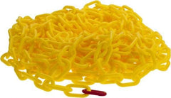 PRO-SAFE - 50' Long x 2" Wide Plastic Heavy-Duty Chain - Yellow - Apex Tool & Supply