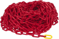 PRO-SAFE - 100' Long x 2" Wide Plastic Chain - Red - Apex Tool & Supply