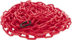 PRO-SAFE - 50' Long x 2" Wide Plastic Chain - Red - Apex Tool & Supply